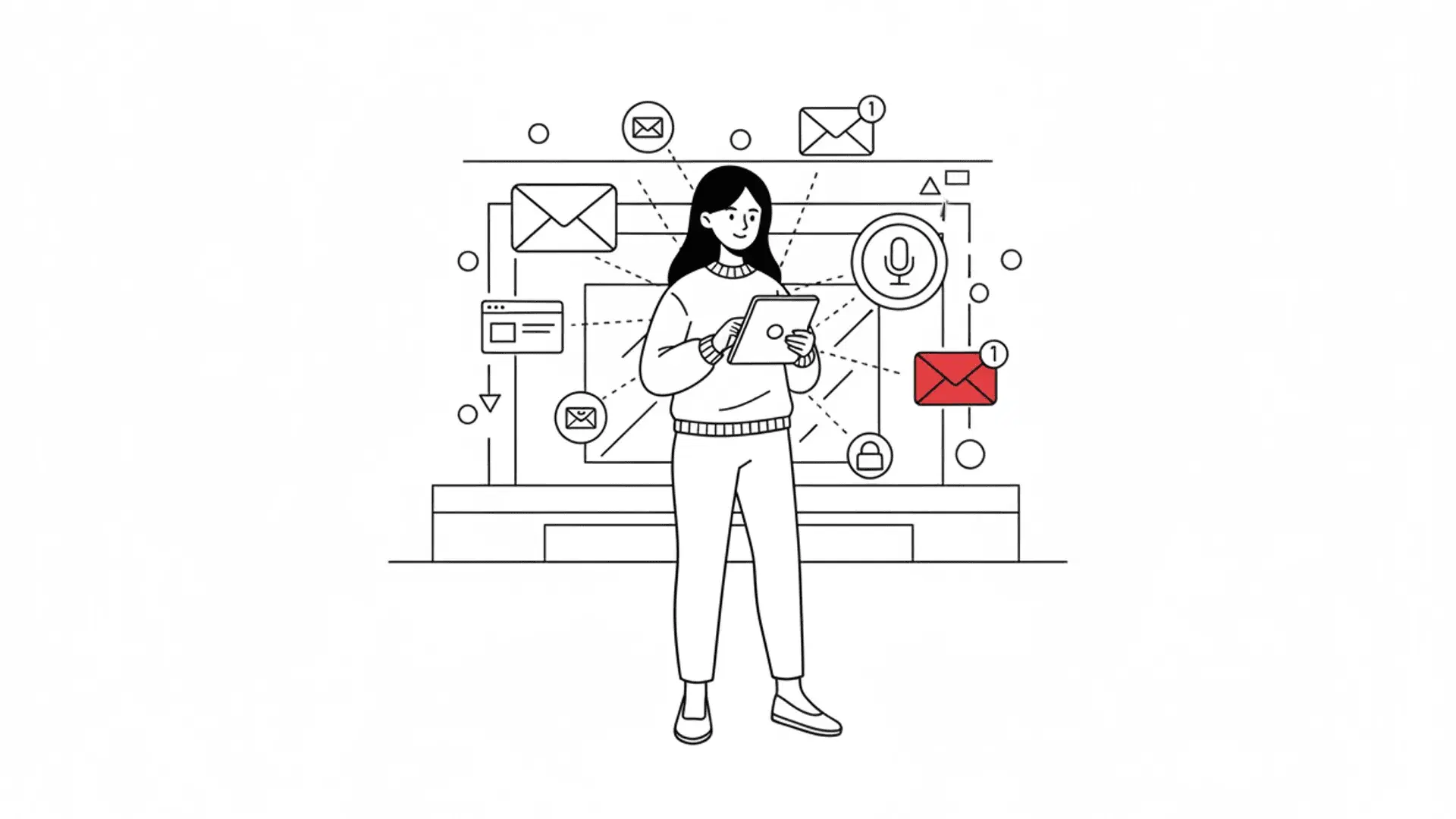 Unified inbox and CRM integration illustration