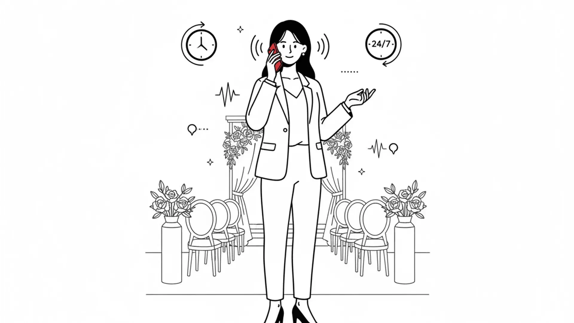 24/7 AI phone answering illustration